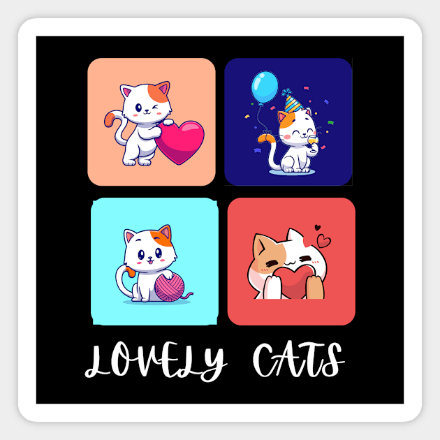 Lovely Cats Magnet by Mr.Dom store